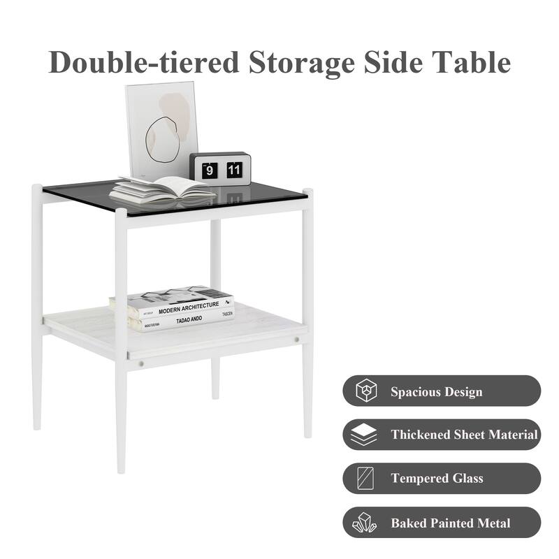 Tempered Glass Coffee Table and End tables Set of 3 - N/A