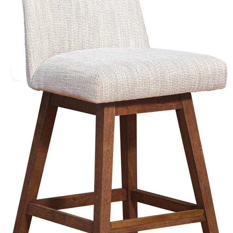 Full Back Swivel Counter Height Bar Stool with Armrest and Foam Cushion Seat Wood Frame for Kitchen