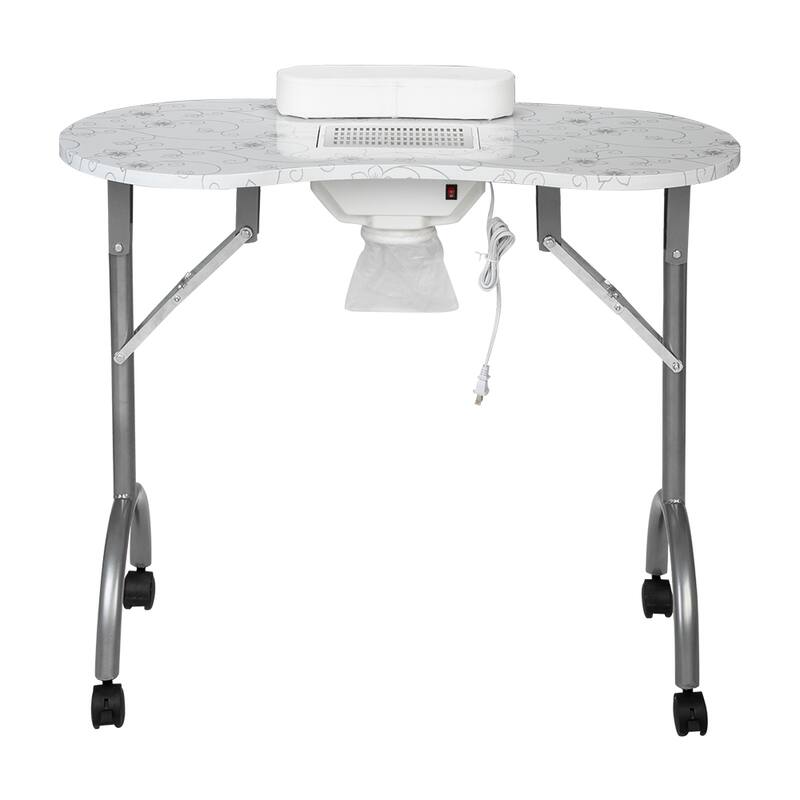 Portable MDF Manicure Table Spa Beauty Salon Equipment Desk with Dust Collector and Cushion