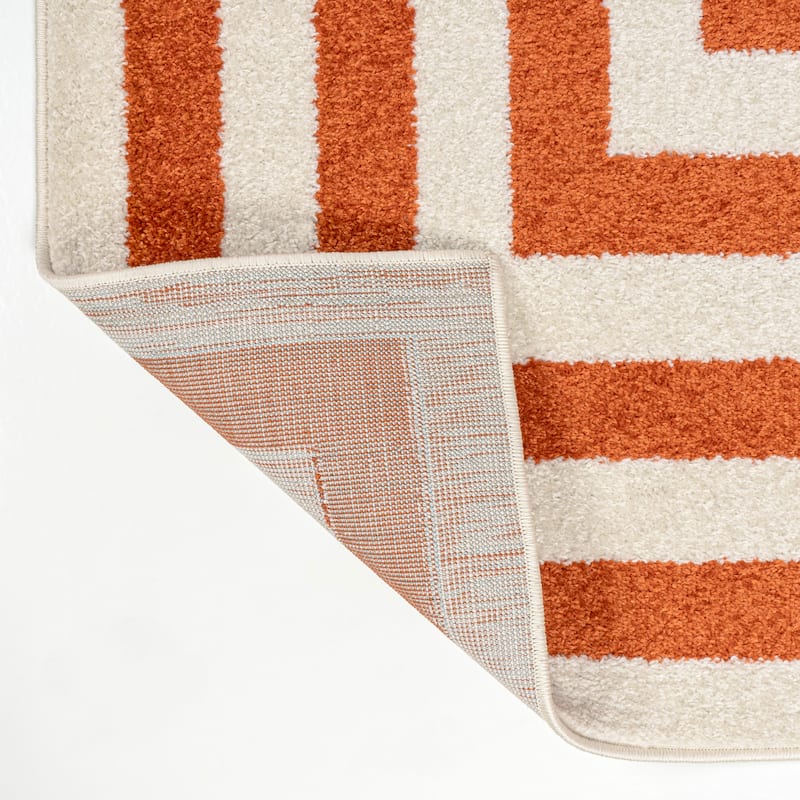 JONATHAN Y Olivier Modern Classic Mitre Stripe Brown/Ivory Rug