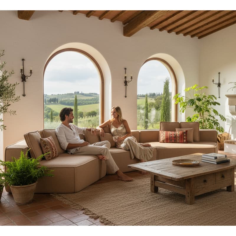 181"Extra Large Multi-Seat Modular Sofa with Teddy Sherpa Fabric,Includes 9 Soft Pillows