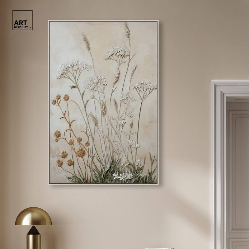 Plaster Petal Panorama Canvas by Art Remedy