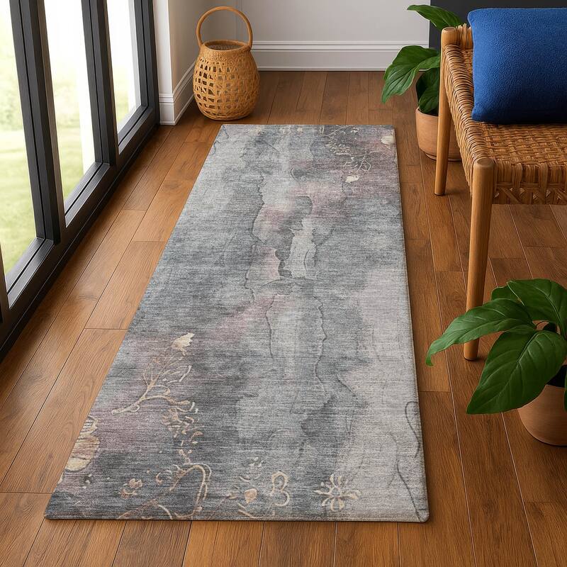 Premium Washable Super Soft Abstract Chic Mayfield Rug - Gray - 2'3" x 7'6"