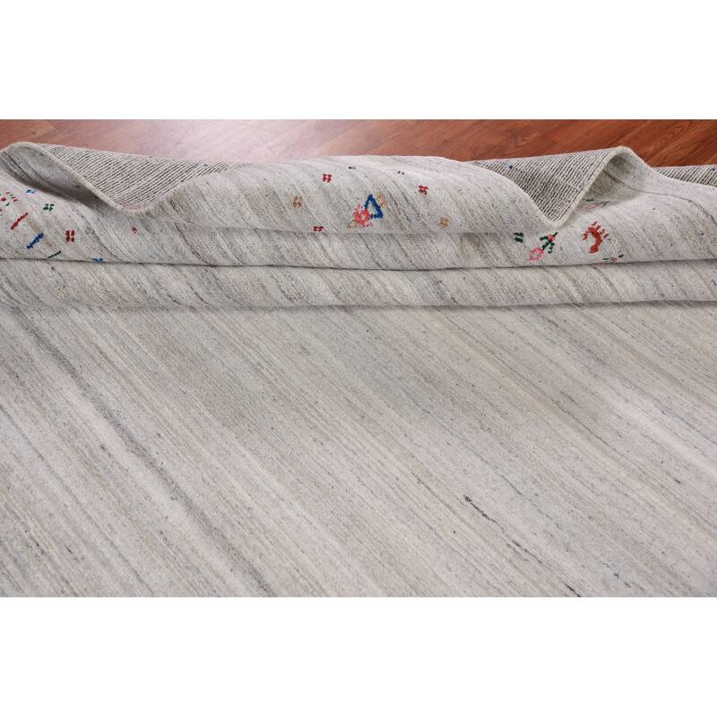 Gabbeh Indian Area Rug Handmade Living Room Silk Carpet - 8'11" x 11'7"