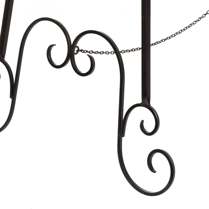 Black Metal Adjustable 3 Tier Scroll Display Easel with Chain Support