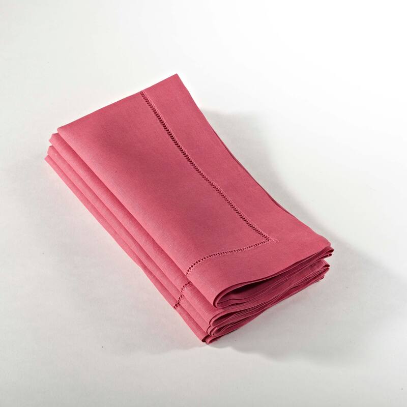 Hemstitched Linen Dinner Napkins (Set of 4)