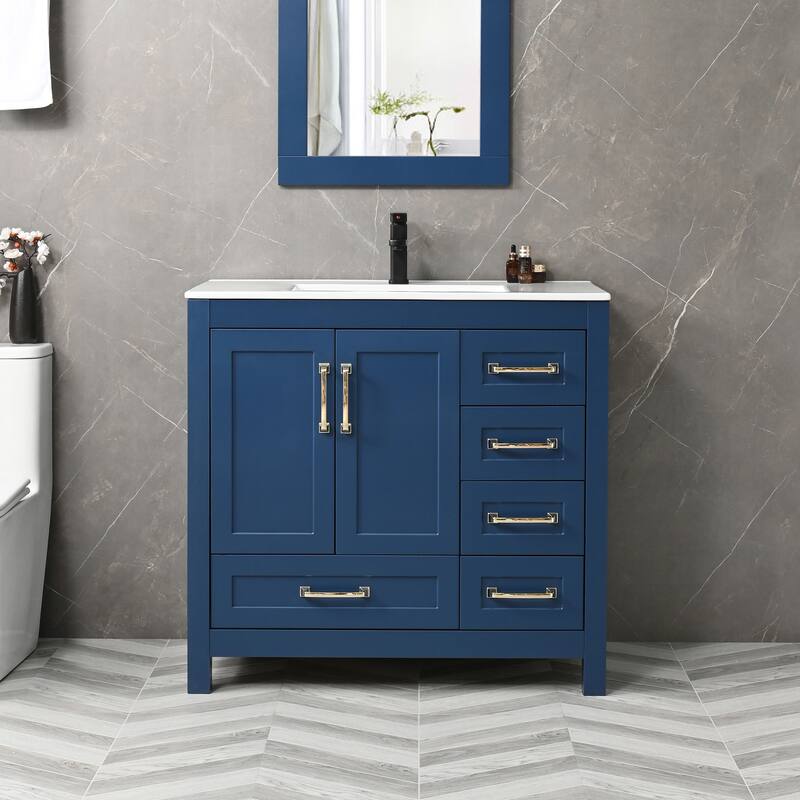 Bathroom Vanity Set W/Drop in Sink Faucet Cabinet Combo