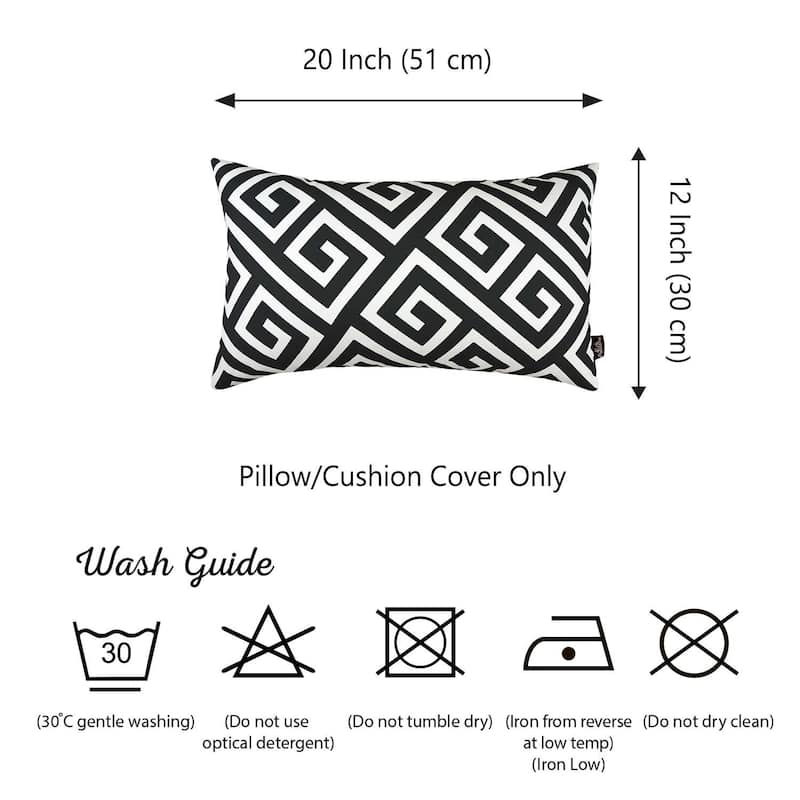 Yellow Greek Key Pattern Lumbar Throw Pillow