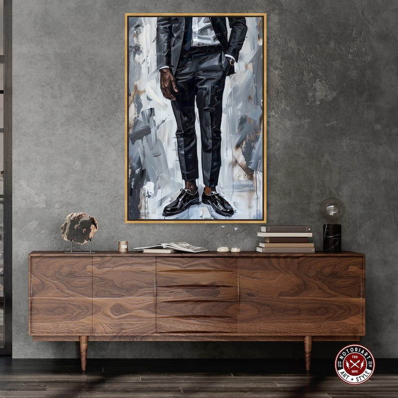 Notoriart Man Of Style Framed Men Style 1 Piece Canvas Wall Art