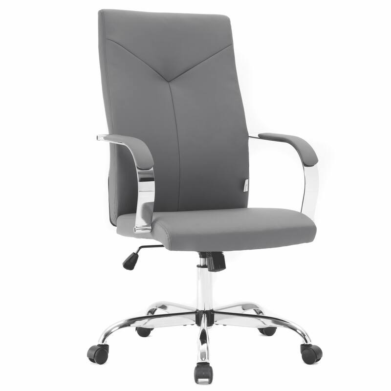 Sonora Ergonomic High Back Leather Office Chair with Lumbar Support, Adjustable Height, Tilt Lock, Chrome Frame & Swivel Casters