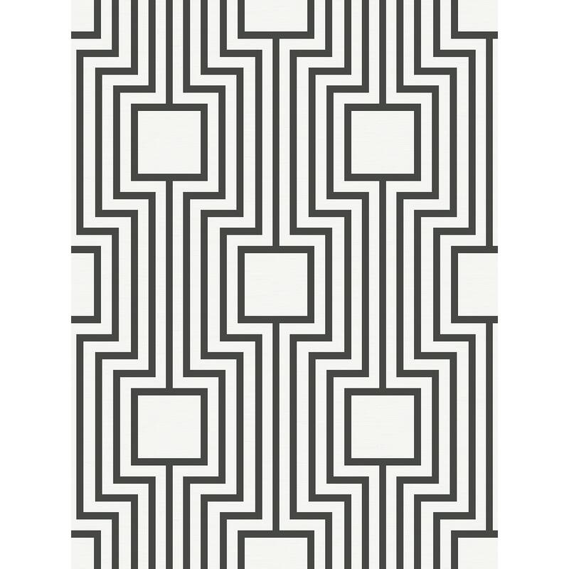 Seabrook Designs Kylea Geometric Non-Woven Unpasted Wallpaper - 27 in. W x 27 ft. L - Metallic Onyx