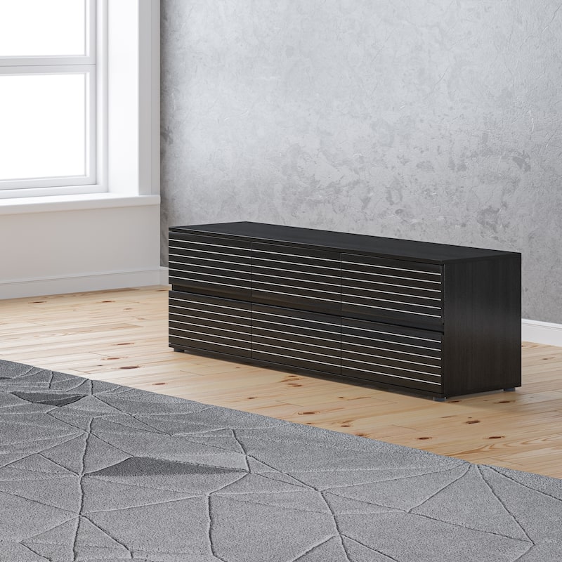 63" Multipurpose 6-Drawer Dresser and Television Stand Enertainment