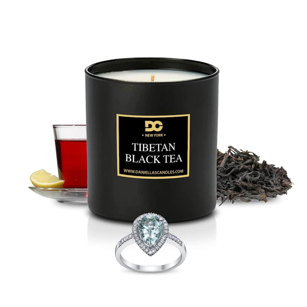 DANIELLA'S CANDLES Tibetan Black Tea Jewelry Candle - Adjustable Ring Size