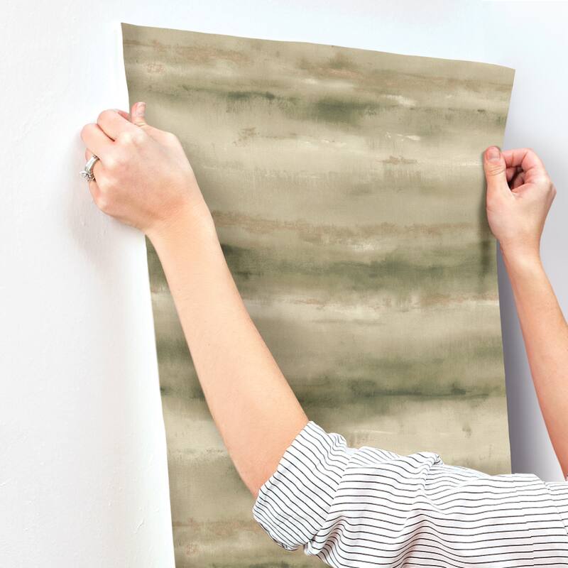 A-Street Prints Ayla Green Abstract Stripe Wallpaper