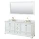 Option White / White Carrara Marble Top / Brushed Gold