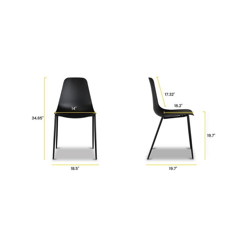 Poly & Bark Isla Modern Dining Chairs (Set of 4) - Indoor or Outdoor Use