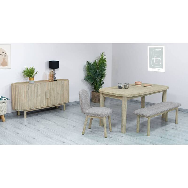 Willow Upholstered Acacia Accent Bench