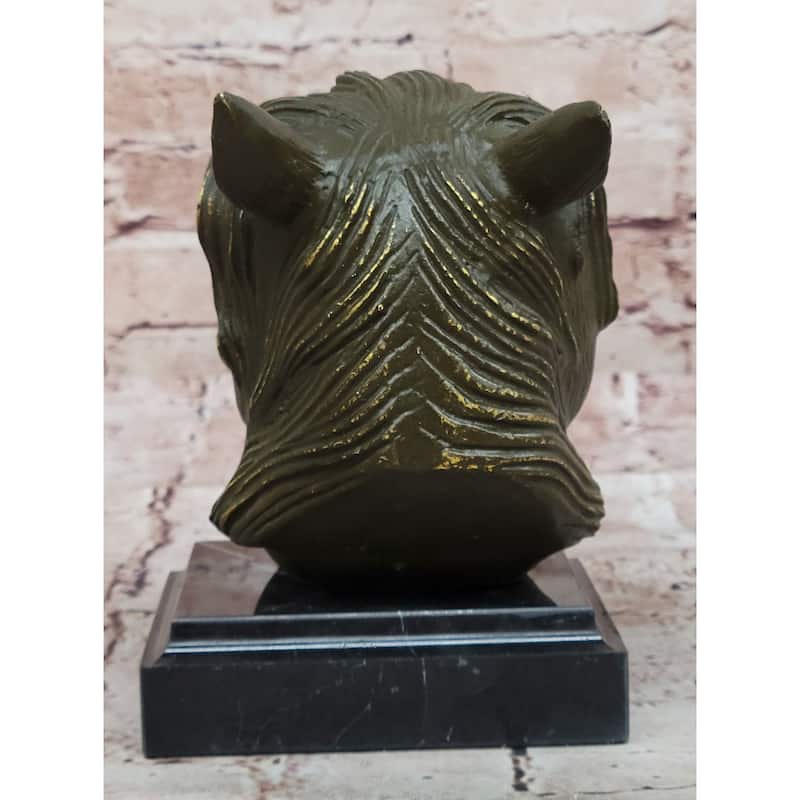 Bronze Imitative Horse Head Sculpture – Zodiac Stallion Bust On Marble Base