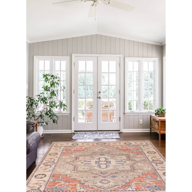 ECARPETGALLERY Hand-knotted Jules Serapi Taupe Wool Rug - 8'1 x 10'2