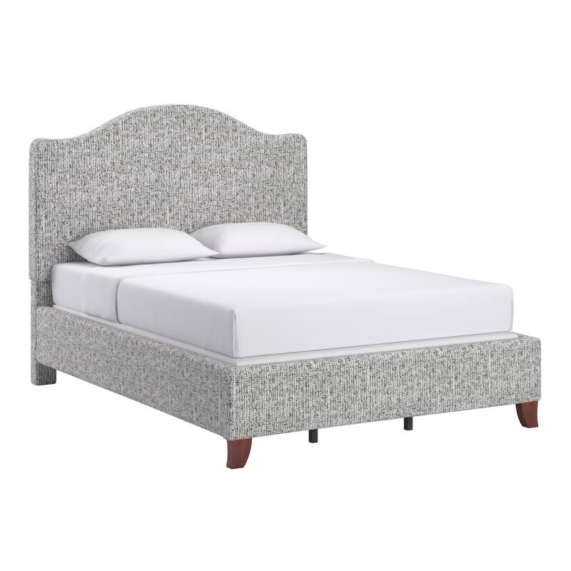 Winchester Upholstered Queen Bed with Curved Headboard by iNSPIRE Q Classic - White and Black