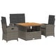 preview thumbnail 28 of 75, vidaXL Patio Dining Set with Cushions Outdoor Seating Gray Poly Rattan