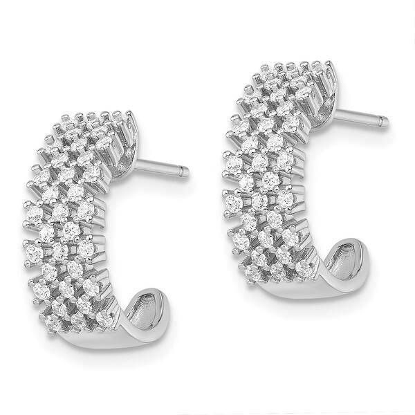Sterling Silver & CZ Brilliant Embers Starfish Hoop Earrings Sterling Silver & CZ Brilliant Embers Starfish Hoop Earrings
