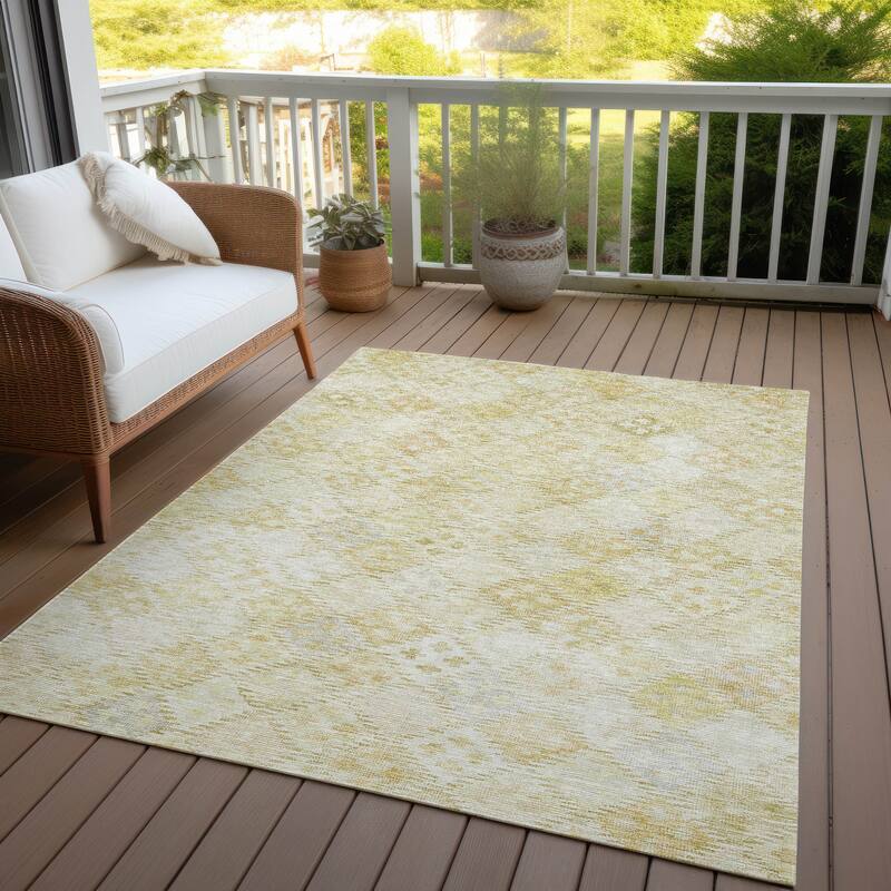 Machine Washable Indoor/ Outdoor Boho Modern Chantille Rug