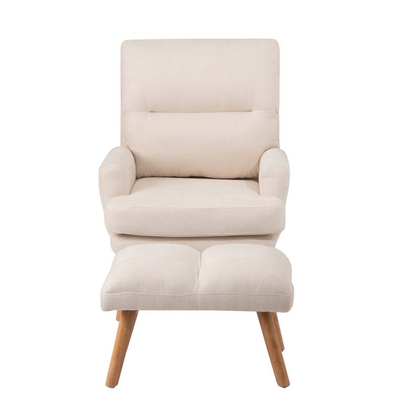 Mid Century Modern Comfy Lounge Chair Accent Chair Armchair with Ottoman Set