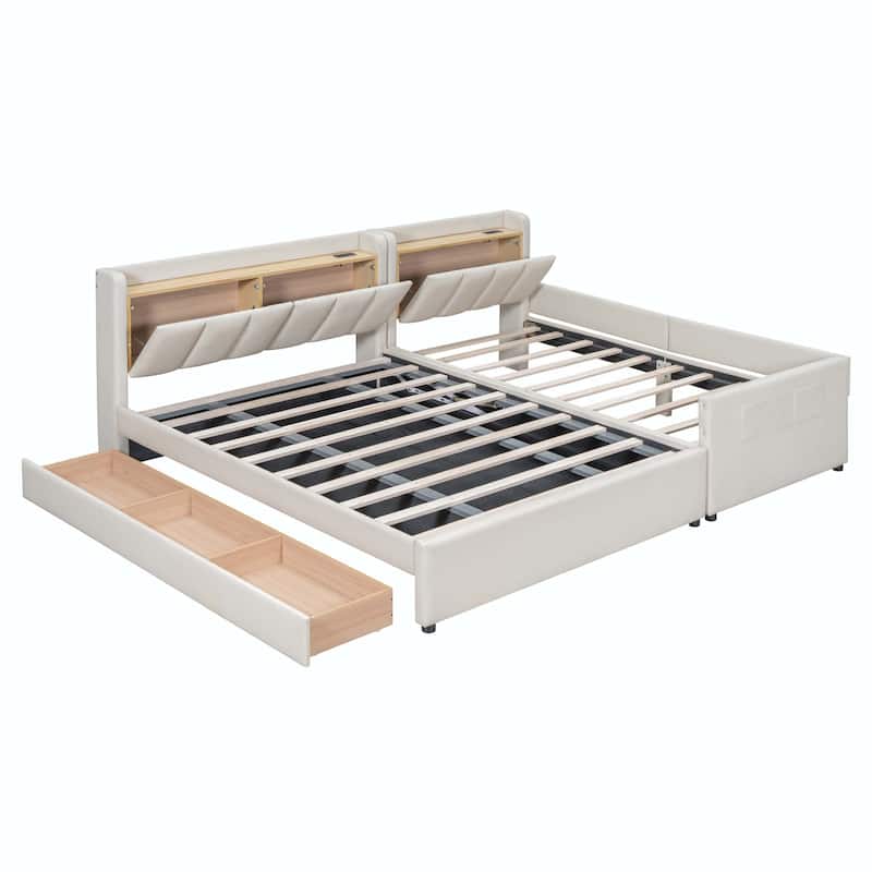 Queen Size and Twin XL Size Upholstered Platform Bed