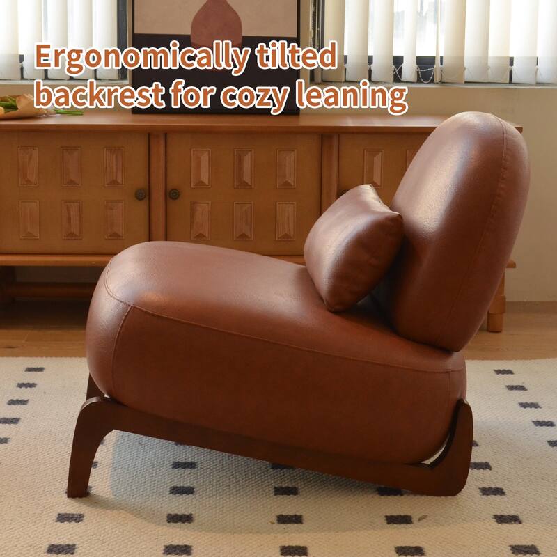 Accent Chair with Solid Wood Legs