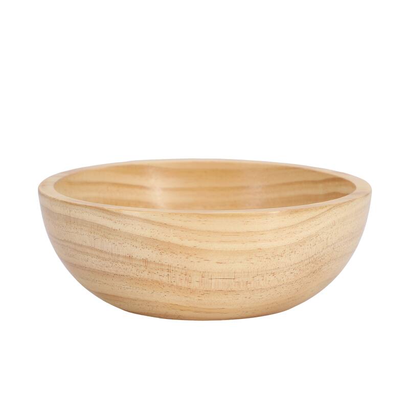 MegaChef 6 Piece 7 Inch Pine Wood Bowl Set in Tan