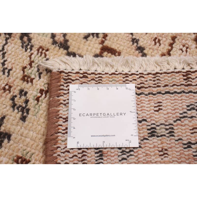 ECARPETGALLERY Hand-knotted Melis Vintage Cream Wool Rug - 5'5 x 8'5