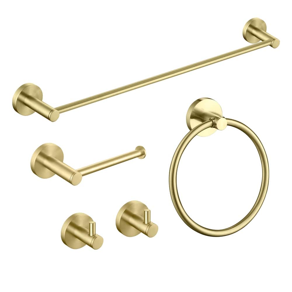 Circular 5-Piece Bathroom Hardware Set
