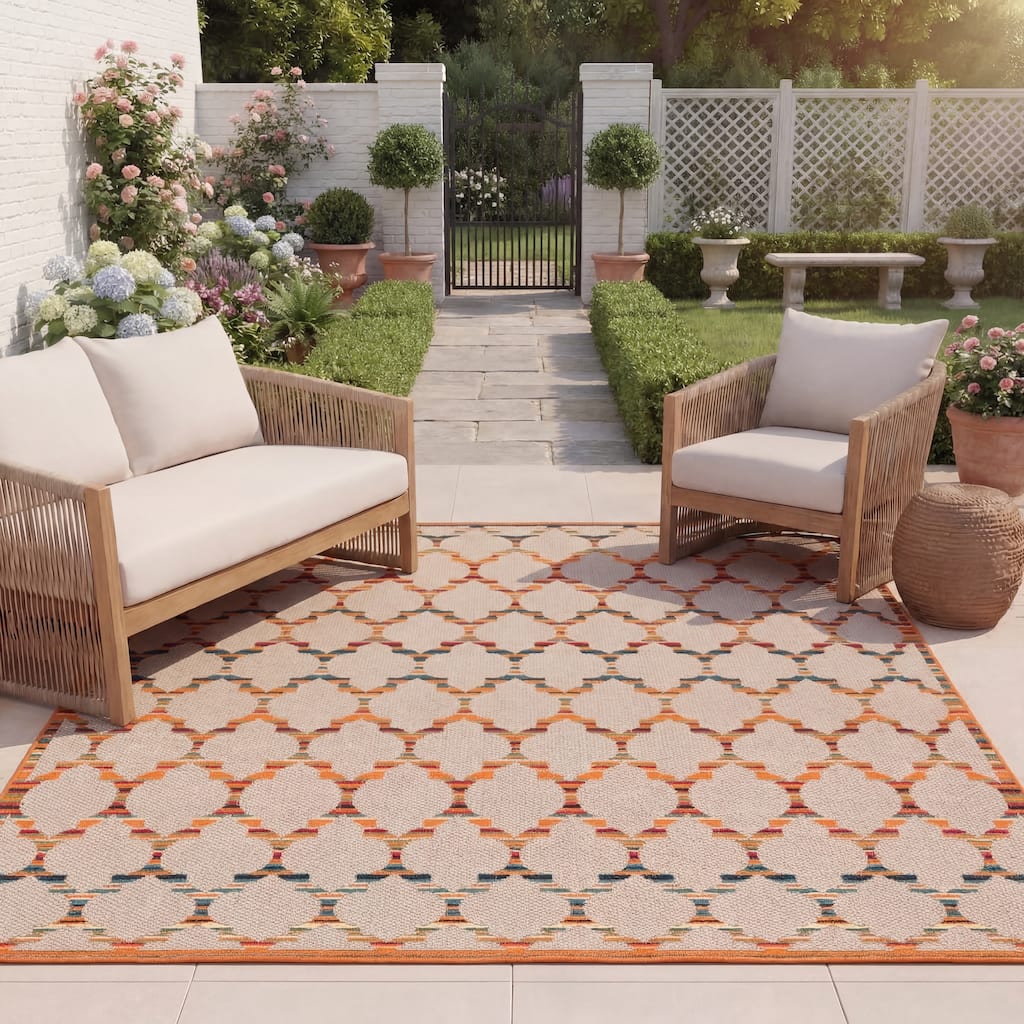 SAFAVIEH Cabana Kaleen Indoor/ Outdoor Waterproof Patio Trellis Rug