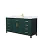 Option Green, Gold Trim, Carrara Cultured Marble Top