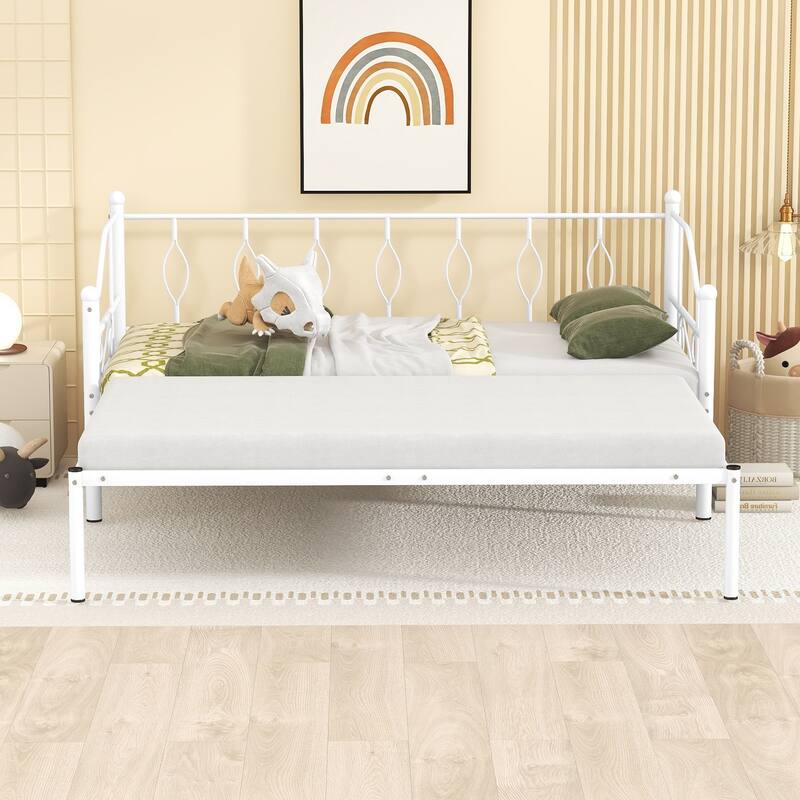 Twin Metal Daybed with Trundle, Elegant and Simple Design - Bed Bath ...
