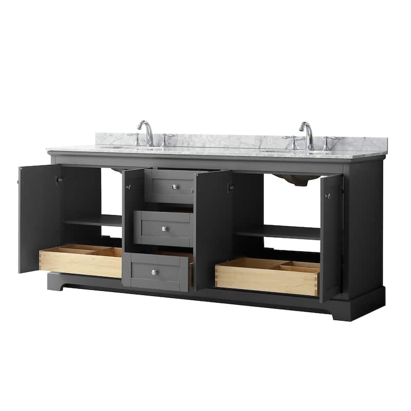 Wyndham Collection Avery 80" Free Standing Double Basin Vanity Set