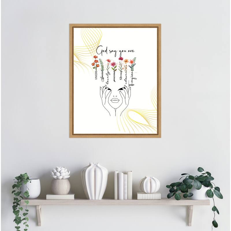 God Says You Are Christian Art by Alva Jumath Framed Canvas Wall Art ...
