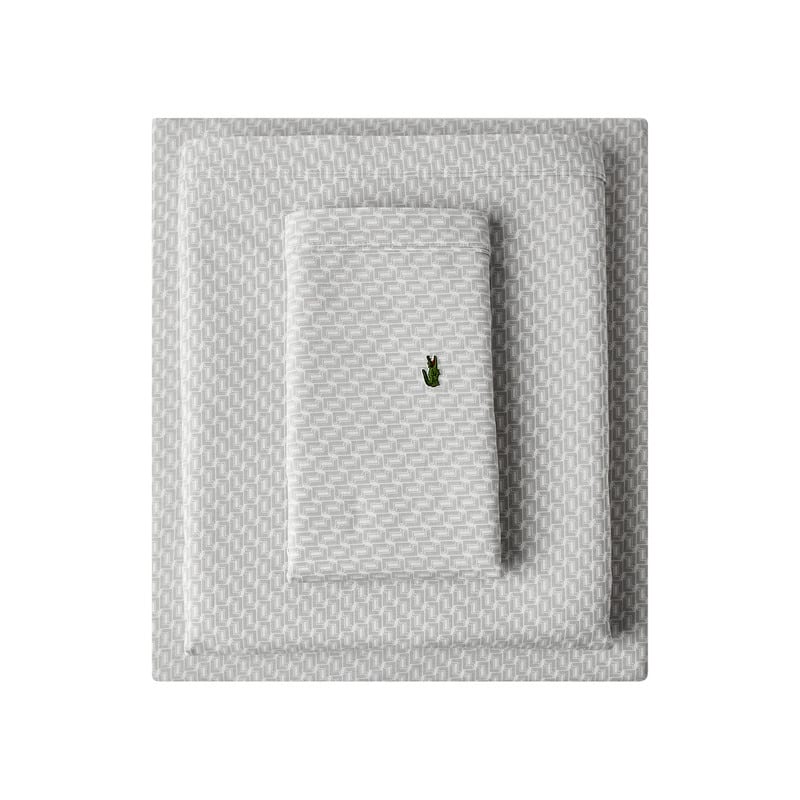 Lacoste Mini Geo Logo Percale Cotton 4-Piece Sheet Set