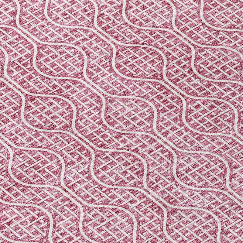 Machine Washable Indoor/ Outdoor Chantille Criss Cross Geo Rug