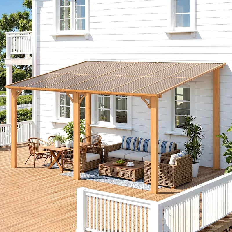 AECOJOY Wall Mounted Gazebos Pergola Gazebo Awnings for Backyard