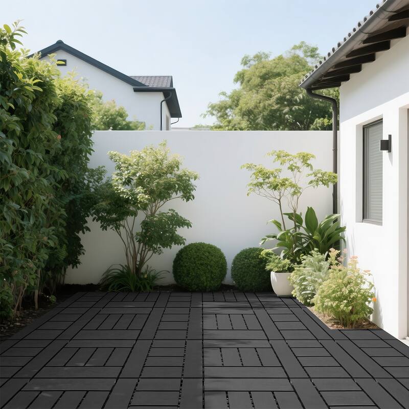 H style 12 inch balcony deck tiles, DIY interlocking deck floor tiles, indoor and outdoor floor tiles, 44pcs