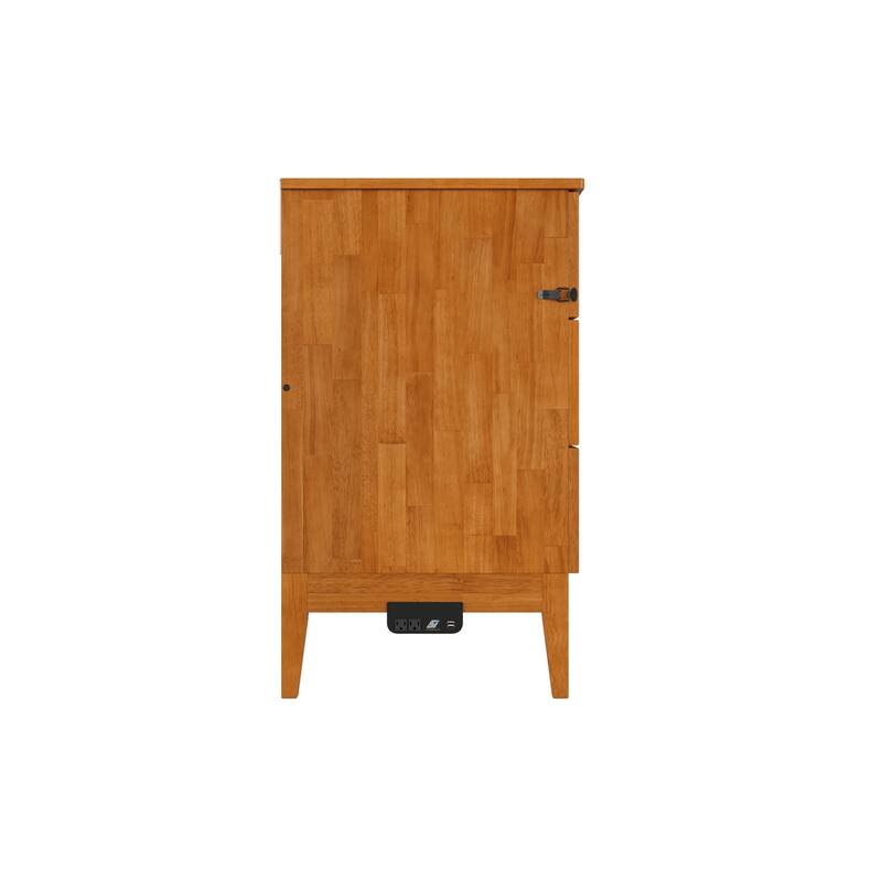 Solid Wood Murphy Bed Chest with Mattress & Charger - Full Size Bed - Space Saving Furniture