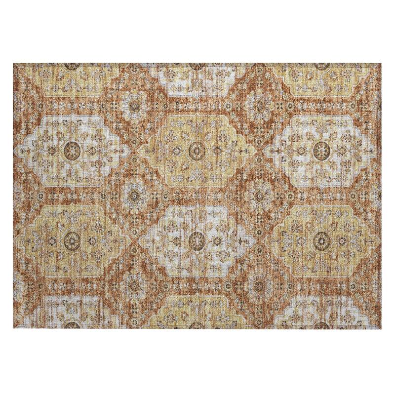 Machine Washable Indoor/ Outdoor Traditional Kiowa Chantille Rug