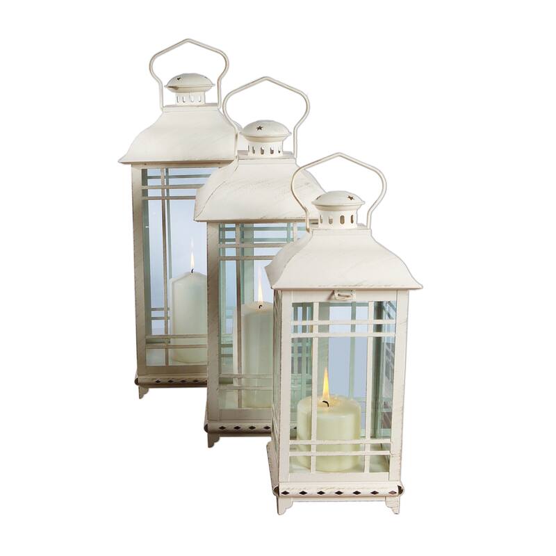 Metal Lantern (Set of 3) - 8.5 x 19.25; 7.5 x 16.25; 6.25 x 13.25