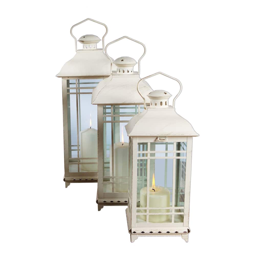 Metal Lantern (Set of 3) - 8.5 x 19.25; 7.5 x 16.25; 6.25 x 13.25