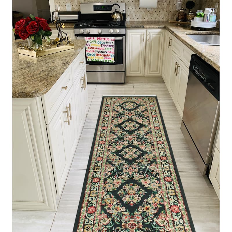 Pak-Persian Eloy Black/Ivory Runner - 2'4" x 7'10"