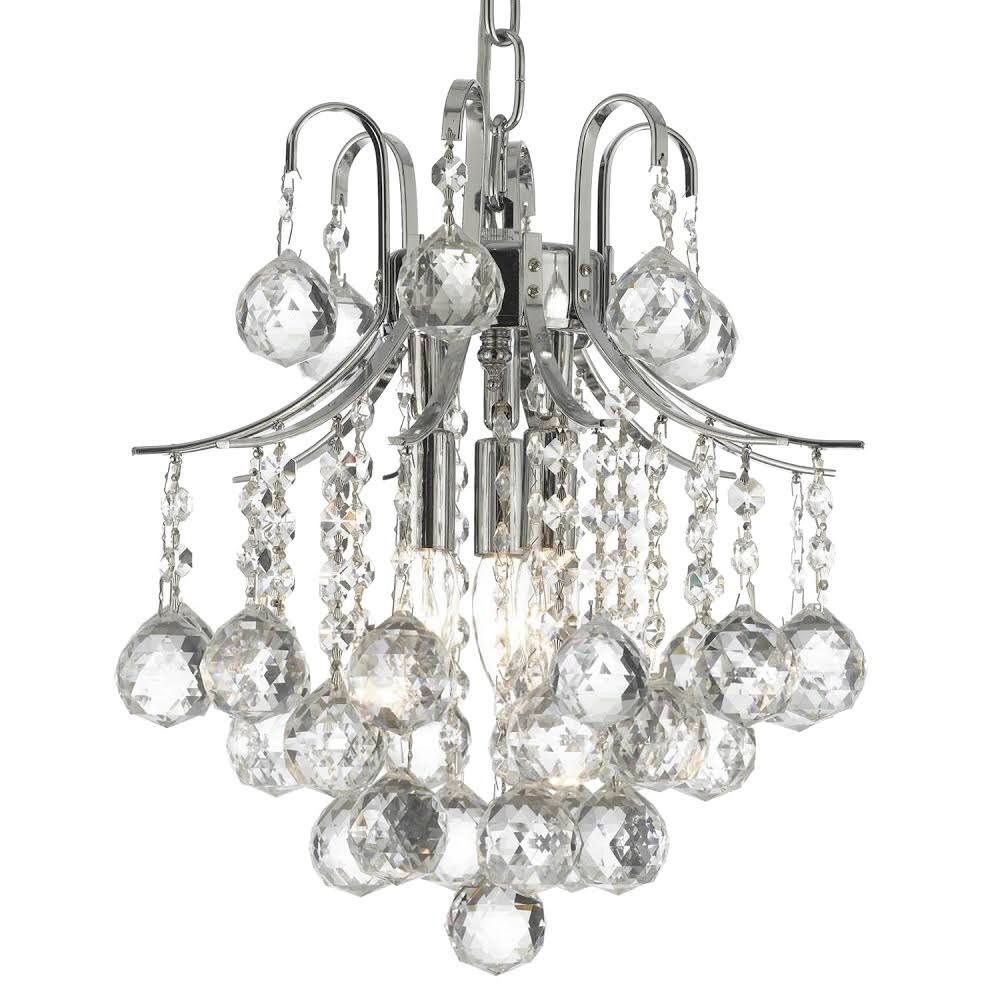 French Empire Crystal Chandelier Silver 3 Lights - Chandeliers For Bedrooms by Overstock.com