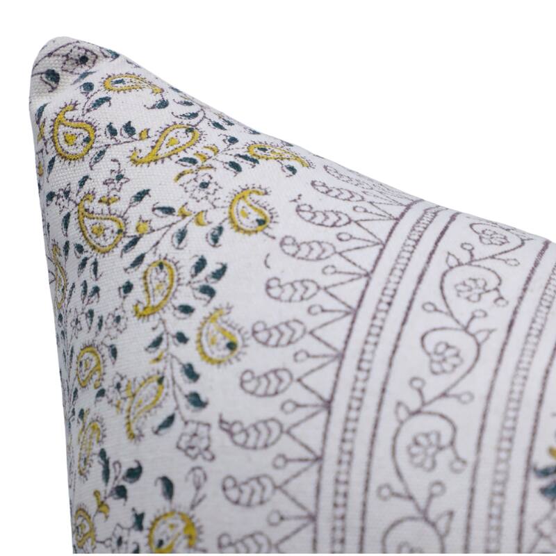 Fabdivine Cotton Floral Block print pillow Cover