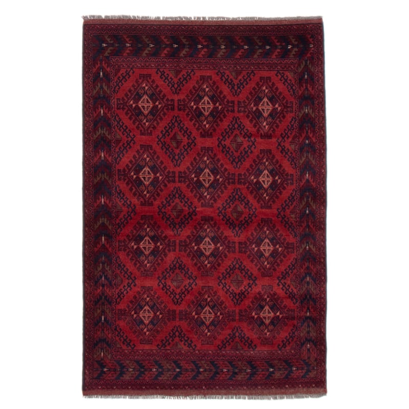 ECARPETGALLERY Hand-knotted Khal Mohammadi Red Wool Rug - 4'1 x 6'4 - Red - 4'1 x 6'4